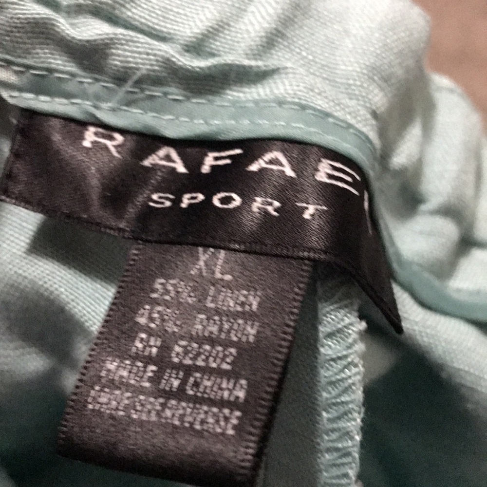 Women Aqua Embroidered linen Pants with back elastic waist for great fit NWT - Picture 4 of 5